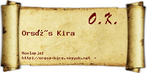 Orsós Kira névjegykártya